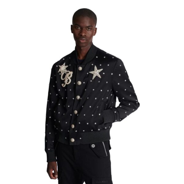 BALMAIN STARS EMBROIDERED BOMBER JACKET - Image 6