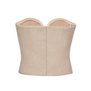 MAGDA BUTRYM WOOL CROSET TOP IN BEIGE