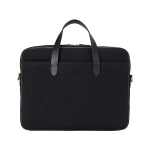 RALPH LAUREN LEATHER-TRIM DENIM BRIEFCASE