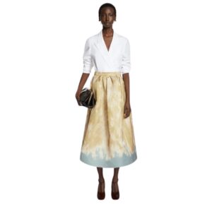 DRIES VAN NOTEN FULL A-LINE SKIRT BEIGE