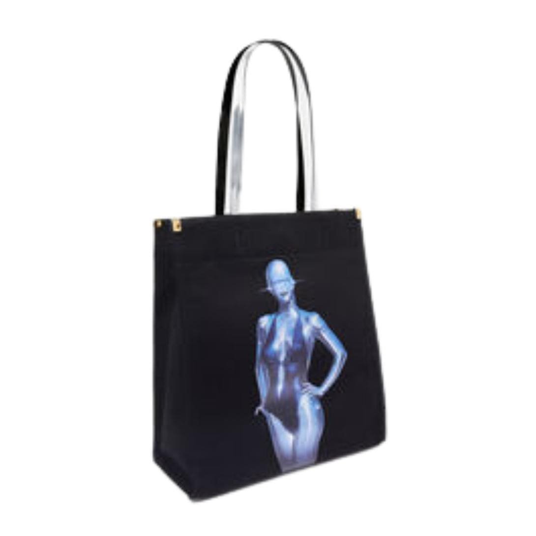 STELLA MCCARTNEY SEXY ROBOT GRAPHIC ORGANIC COTTON CANVAS TOTE BAG - Image 4