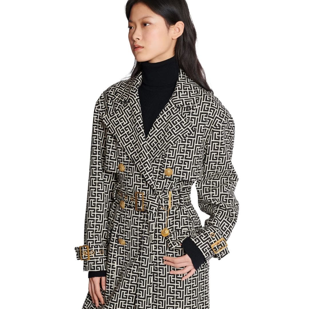 BALMAIN MONOGRAMMED TRENCH COAT - Image 6