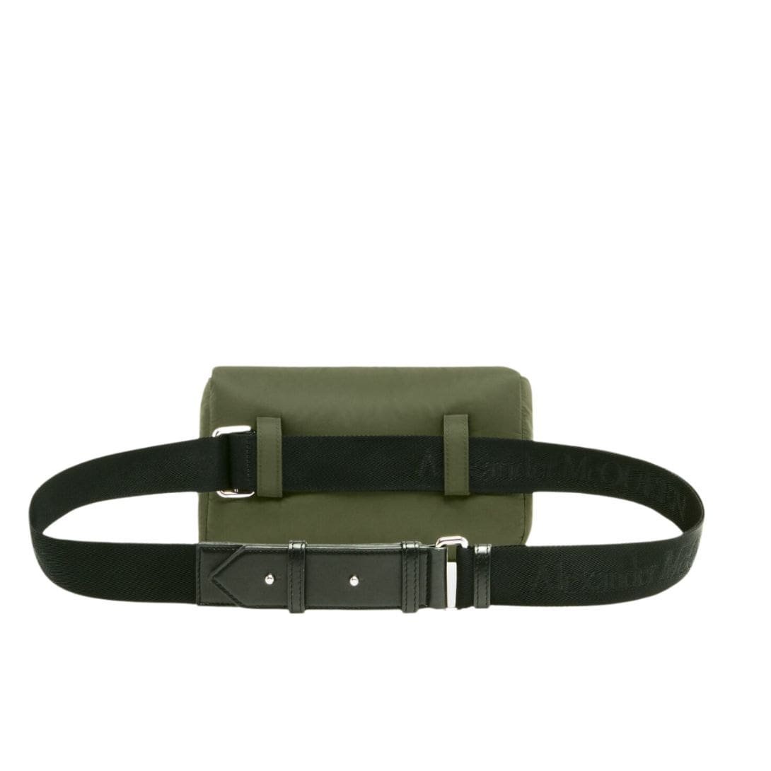 ALEXANDER MCQUEEN MANS THE PUFFY KNUCLE BUM BAG IN KHAKIBLACK - Image 4