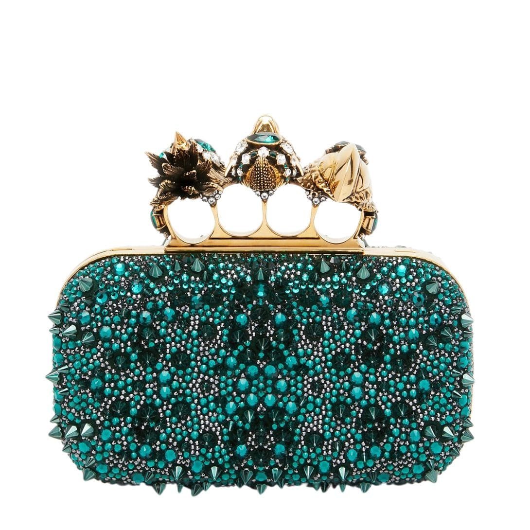 ALEXANDER MCQUEEN WOMANS BOSCH KNUCLE CLUTCH IN EMERALD - Image 3