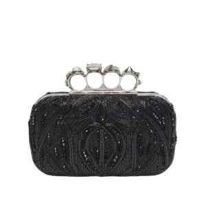 ALEXANDER MCQUEEN WOMANS KNUCKLE CLUTCH IN BLACK