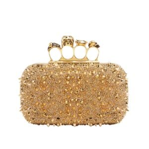 ALEXANDER MCQUEEN WOMANS KNUCKLE CLUTCH IN GOLD