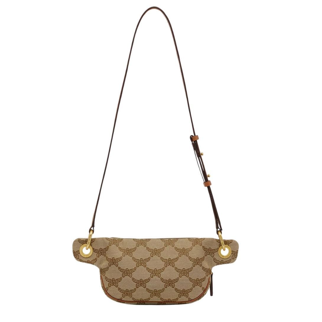 MCM HIMMEL BELT BAG IN LAURETOS JACQUARD BEIGE - Image 4