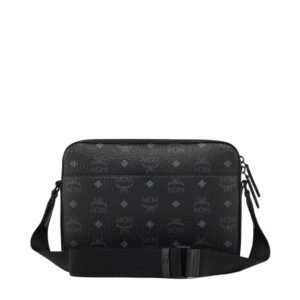 MCM AREN MESSENGER BAG IN VISETOS BLACK
