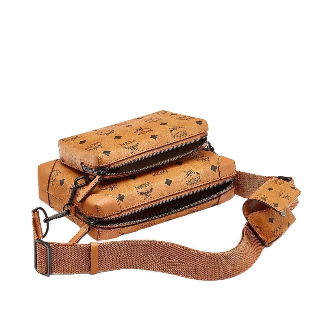 MCM KLASSIK MULTIFUNCTION CROSSBODY IN VISETOS COGNAC - Image 4