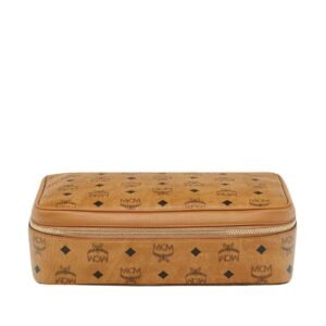 MCM OTTOMAR TRAVEL CASE IN VISETOS COGNAC