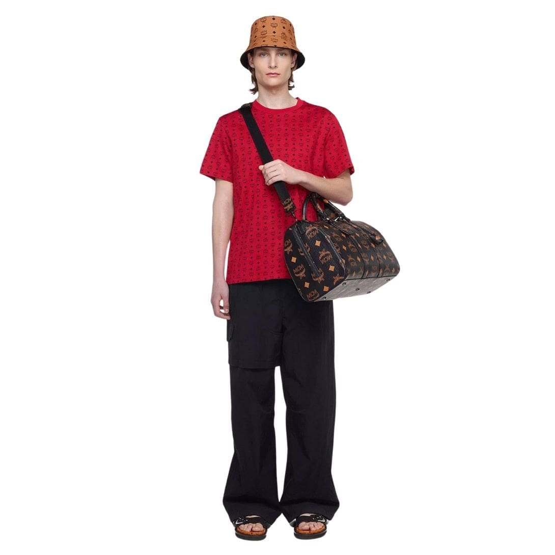 MCM OTTOMAR WEEKENDER BAG IN MAXI VISETOS BLACK - Image 4