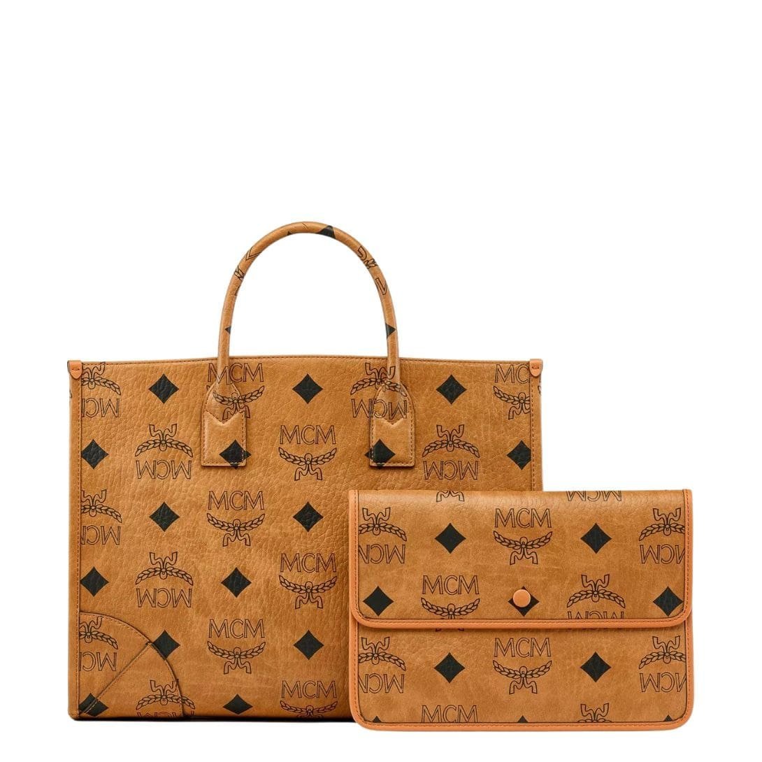 MCM MÜNCHEN TOTE IN MAXI VISETOS COGNAC - Image 4