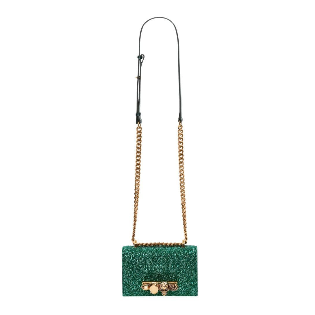 ALEXANDER MCQUEEN WOMANS MINI JEWELLED SATCHEL IN EMERALD - Image 5