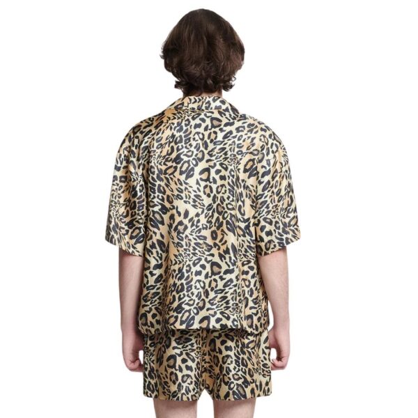 NANUSHKA MAXTON PRINTED SILK-TWILL SHIRT LEOPARD - Image 4