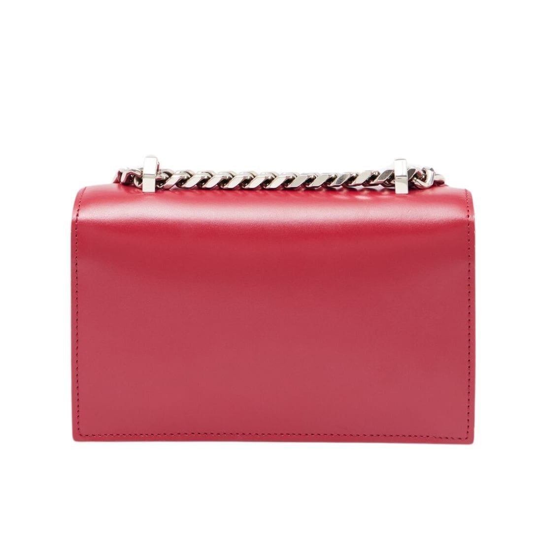 ALEXANDER MCQUEEN WOMANS THE BIKER MINI JEWELLED SATCHEL IN LIPSTICK RED - Image 3