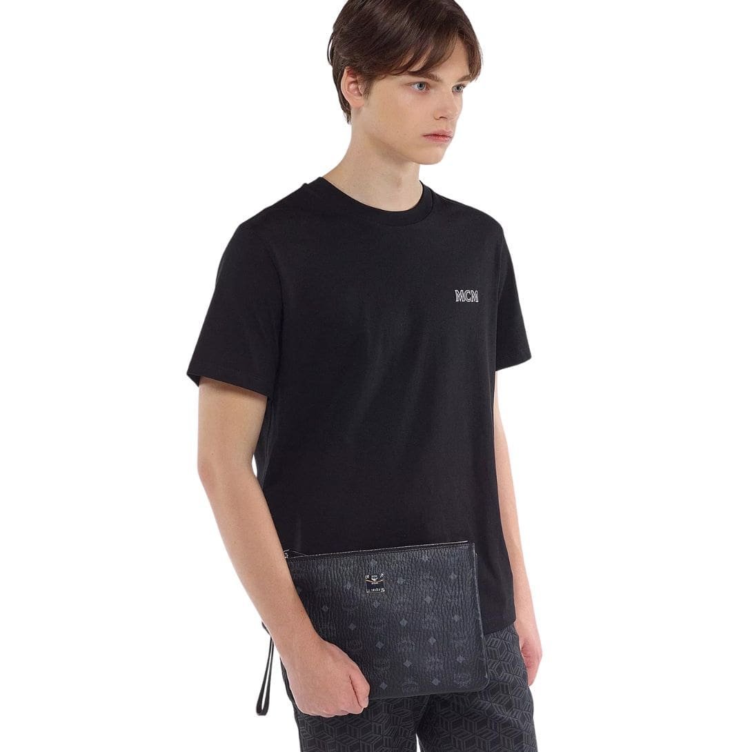 MCM WRISTLET ZIP POUCH IN VISETOS ORIGINAL BLACK - Image 3