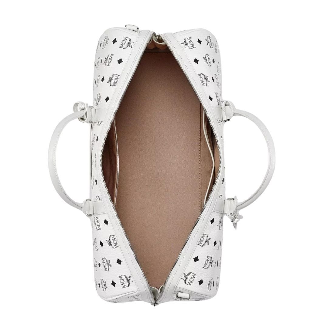MCM OTTOMAR WEEKENDER BAG IN VISETOS WHITE - Image 4