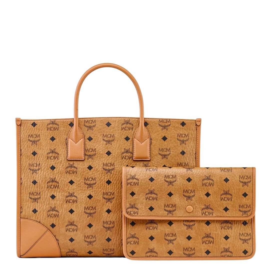 MCM LARGE MÜNCHEN TOTE IN VISETOS COGNAC - Image 4
