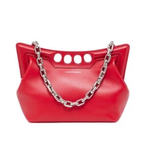 ALEXANDER MCQUEEN WOMENS THE PEAK BAG SMALL IN WELSH RED
