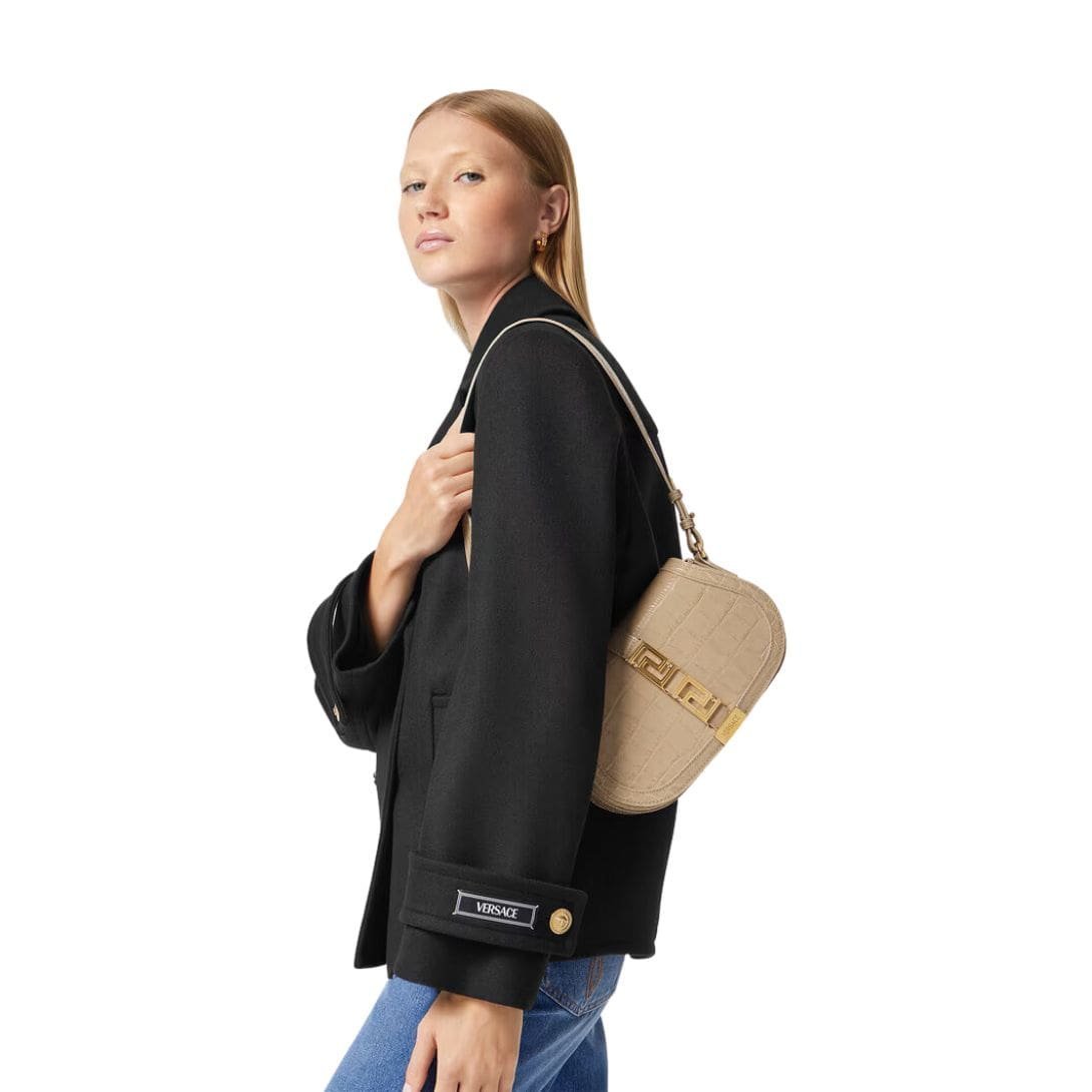 VERSACE CROC-EFFECT GRECA GODDESS SHOULDER BAG - Image 6