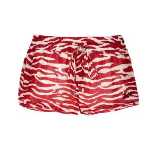 THE ATTICO RED AND MILK SHORT PANTS