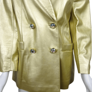 Gold Leather Coat Women