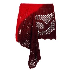 THE ATTICO RED, FUCHSIA AND WINE MINI SKIRT