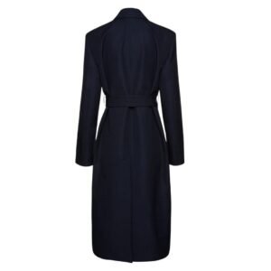 MAGDA BUTRYM WRAP COTTON COAT IN NAVY
