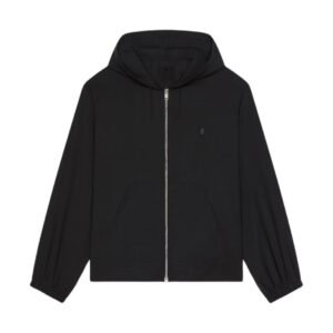 GIVENCHY ZIPPED HOODIE IN WOOL WITH 4G DETAIL