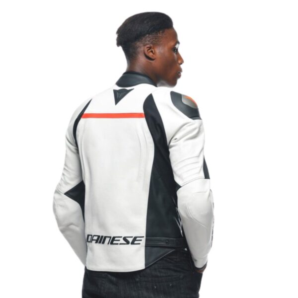 DAINESE RACING 4 LEATHER JACKET WHITE - Image 3