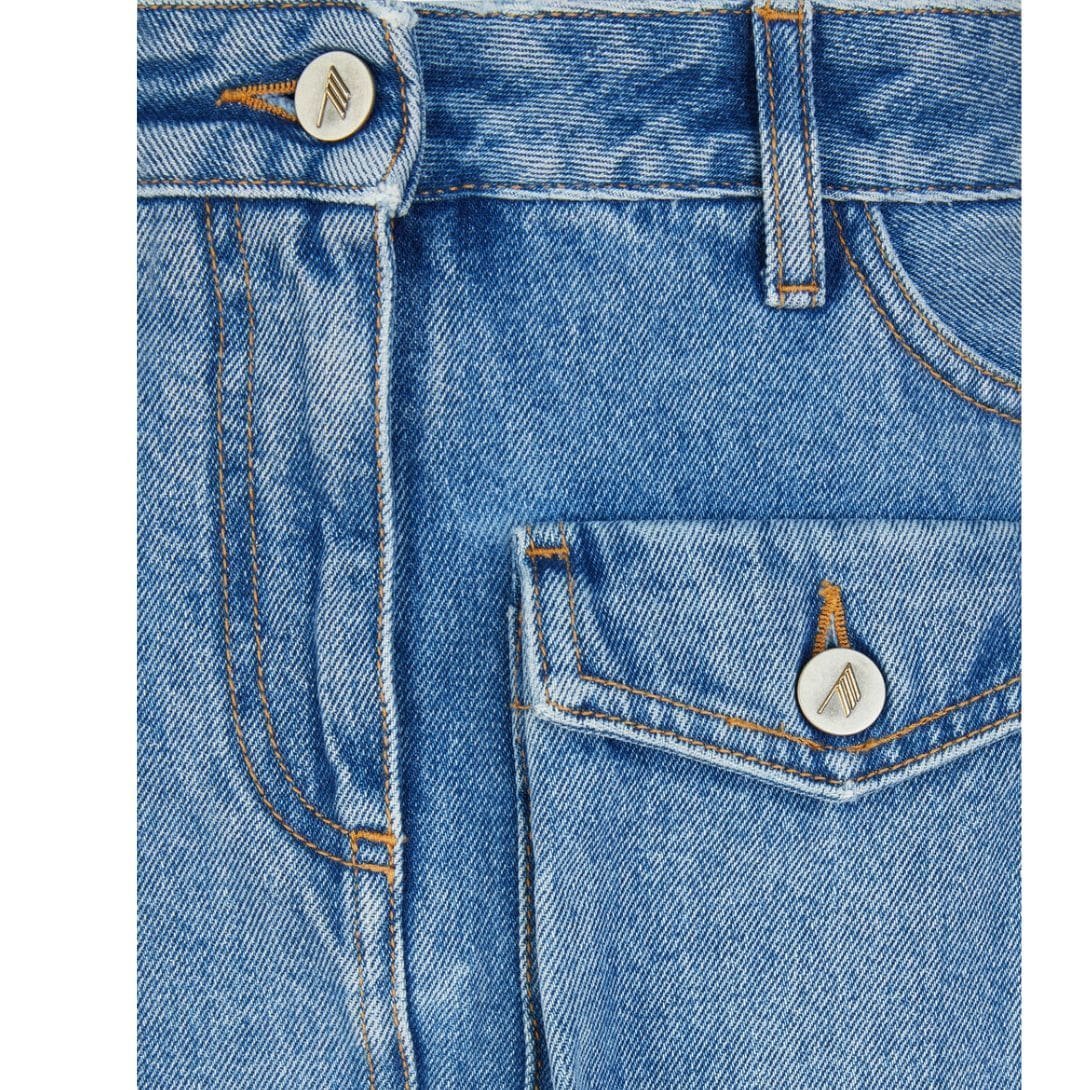 THE ATTICO FAY WASHED BLUE MINI SKIRT - Image 4