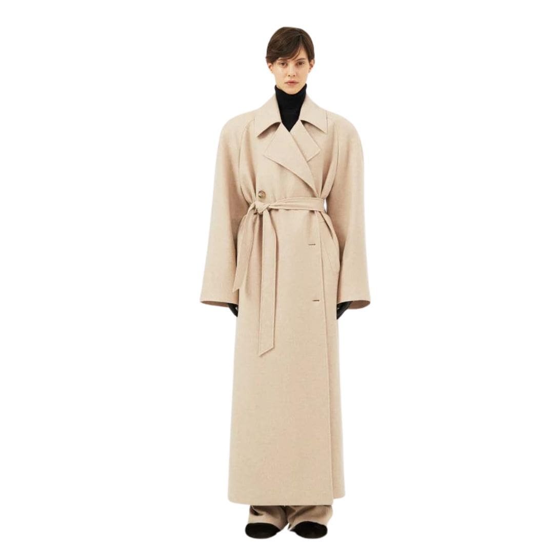 MAGDA BUTRYM CASHMERE WRAP COAT IN BEIGE - Image 3