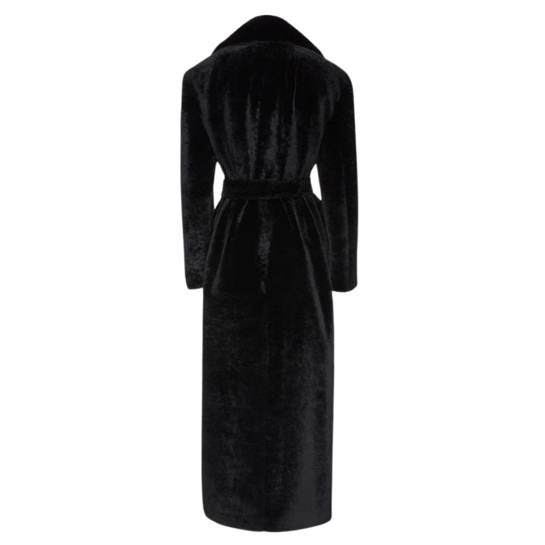 MAGDA BUTRYM LONG SHEARLING COAT IN BLACK - Image 2
