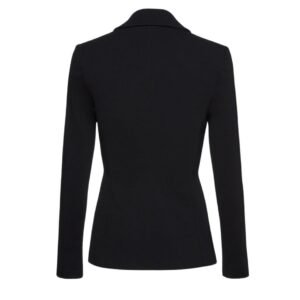 MAGDA BUTRYM LONGLINE JERSEY BUTTONED BLAZER IN BLACK