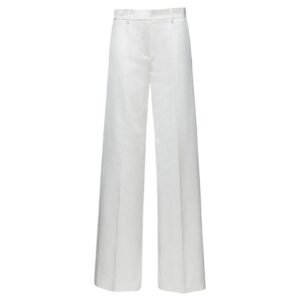 MAGDA BUTRYM COTTON BLEND WIDE-LEG TROUSERS IN CREAM