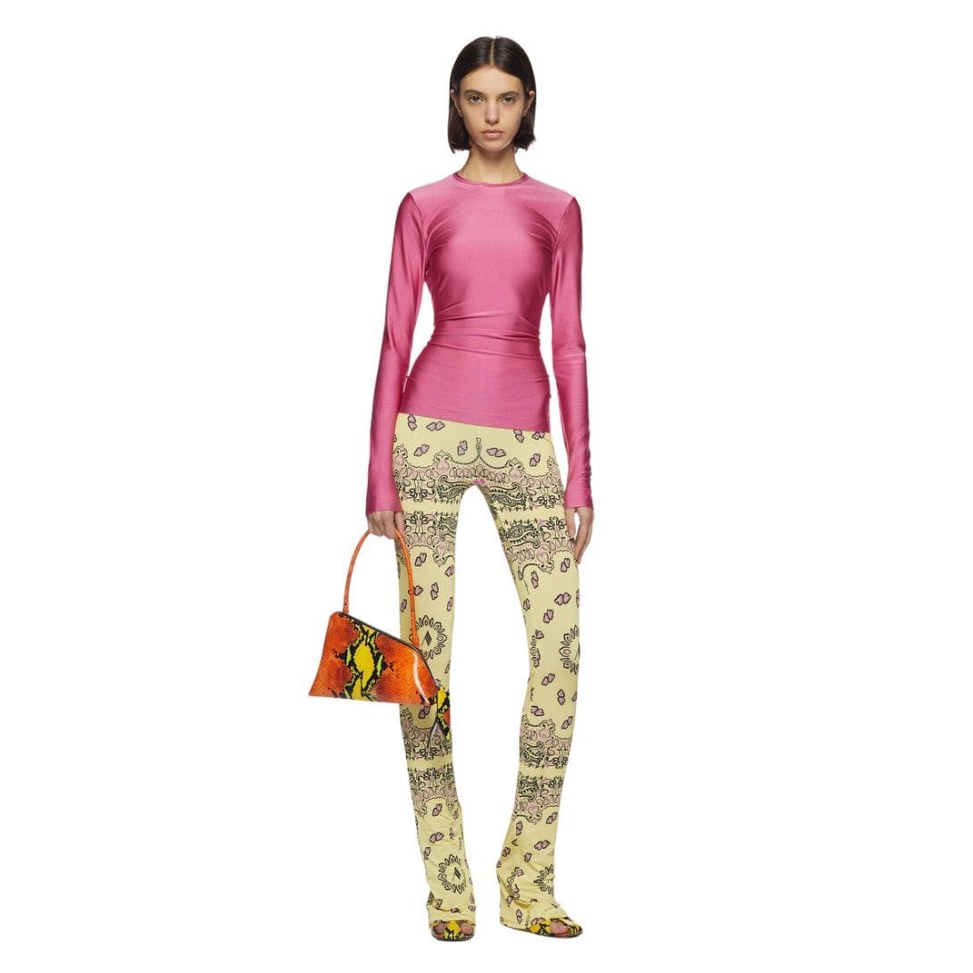 THE ATTICO YELLOW, BLACK AND FUCHSIA BANDANA LONG PANTS - Image 4