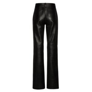 MAGDA BUTRYM FLARED LEATHER PANTS IN BLACK