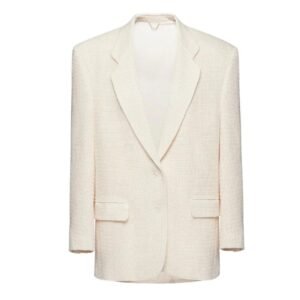 MAGDA BUTRYM TAILORED OVERSIZED HANDWOVEN BLAZER IN CREAM