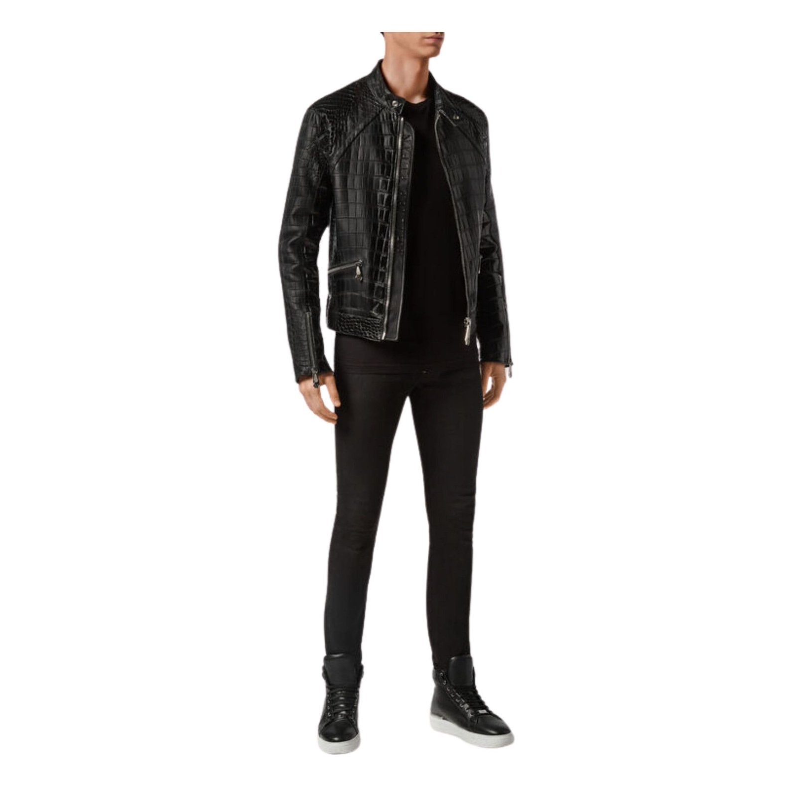 PHILIPP PLEIN LEATHER CROCODILE JACKET LUXURY - Image 4