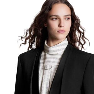 LOUIS VUITTON LEATHER LAPEL BLAZER