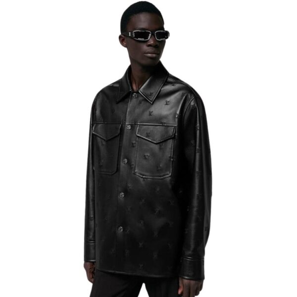 LOUIS VUITTON EMBROIDERED LEATHER MIX BLOUSON - Image 2