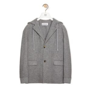 LOEWE HOODED JACKET IN WOOL AND CASHMERE