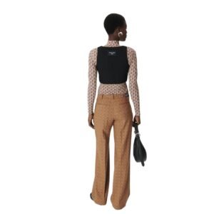 MARINE SERRE MOONOGRAM EMBOSSED VEGETABLE TANNED LEATHER ECLIPS BAG BLACK