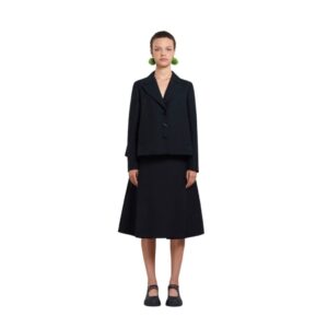 MARNI BLACK A LINE CADY JACKET WITH BACK PLEAT