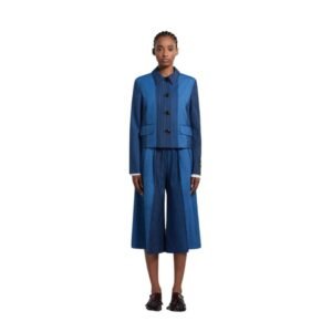 MARNI BLUE DÉGRADÉ PINSTRIPE WOOL JACKET