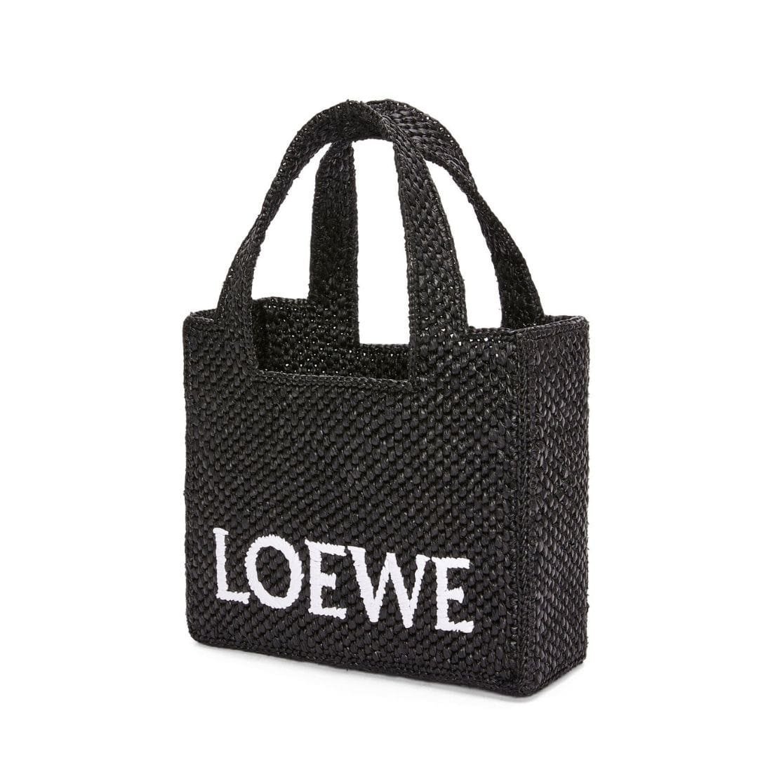 LOEWE FONT TOTE MINI BAG IN RAFFIA - Image 3