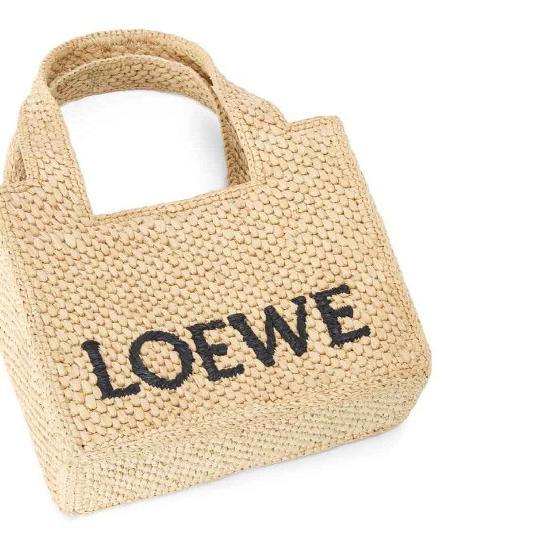 LOEWE FONT TOTE MINI BAG IN RAFFIA - Image 3