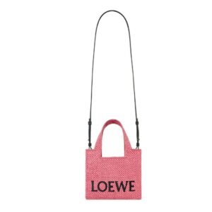 LOEWE FONT TOTE MINI BAG IN RAFFIA