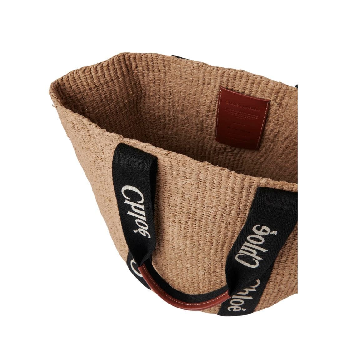 CHLOE LARGE WOODY BASKET BLACK AND BEIGE - Image 4