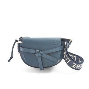 LOEWE GATE DUAL MINI BAG IN SOFT CALFSKIN AND JACQUARD